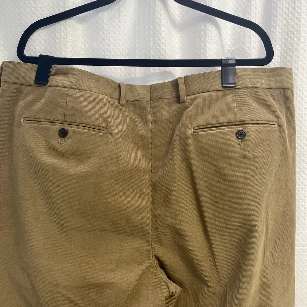 Lands End‎ Men’s Tan Corduroy Traditional Fit Pants 42 Preppy Casual Classic